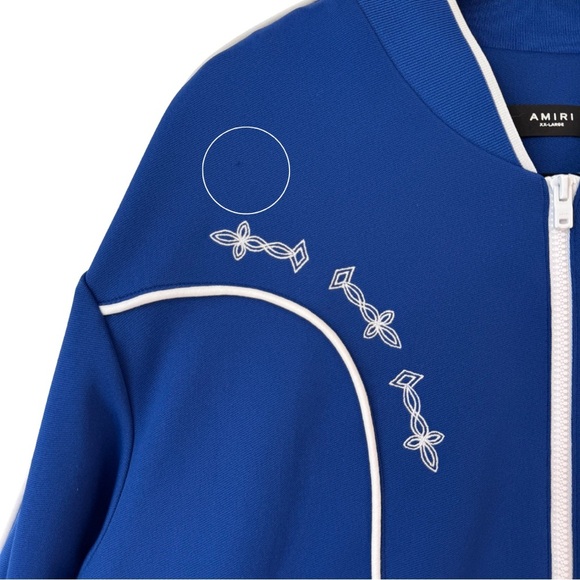 Amiri Men's XXL Piped Western Track Jacket Blue Full Zip Bomber Embroidered - Picture 2 of 12